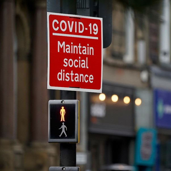 maintain social distance sign