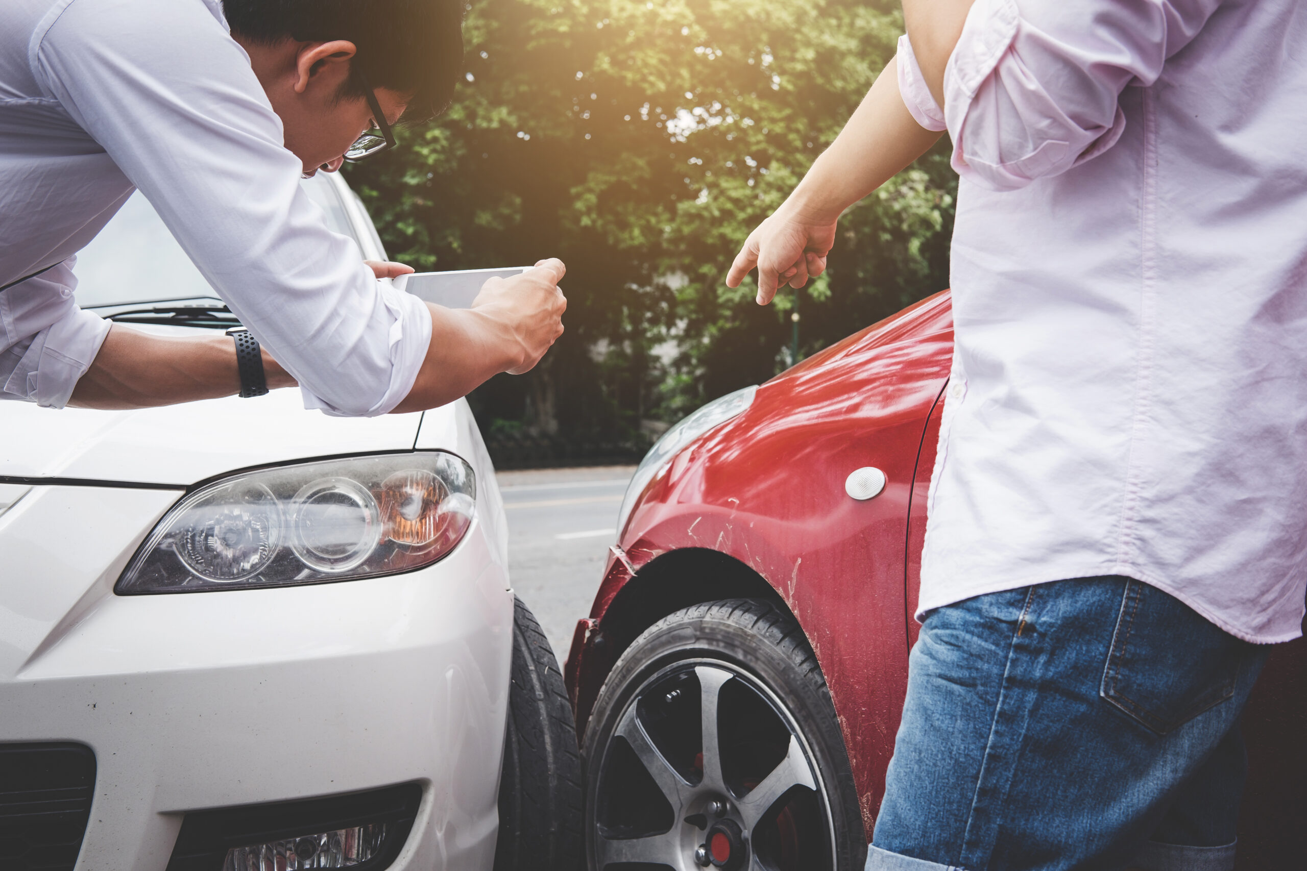 Two men involved in a road traffic accident