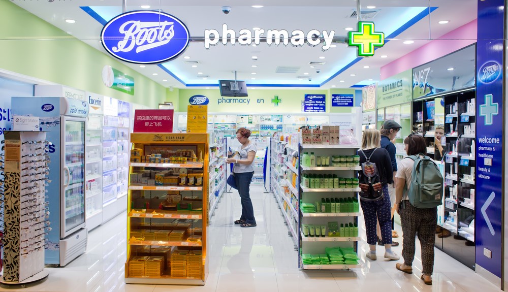 The interior of Boots pharmacy.