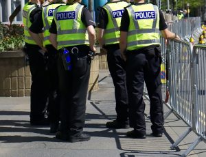 Group of Police Offices Talking 